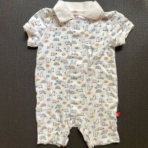Organic Magnetic Me short sleeve romper 6-9 month
